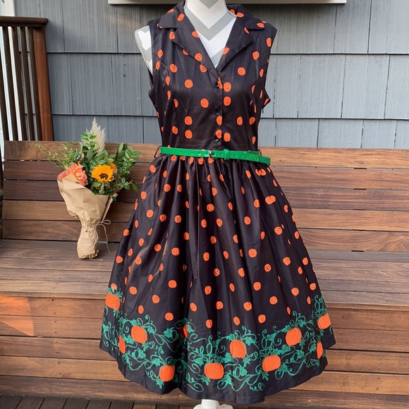 TRADE FOR UK 18: Lindy Bop UK 16 Pumpkin Dress - Picture 7 of 11